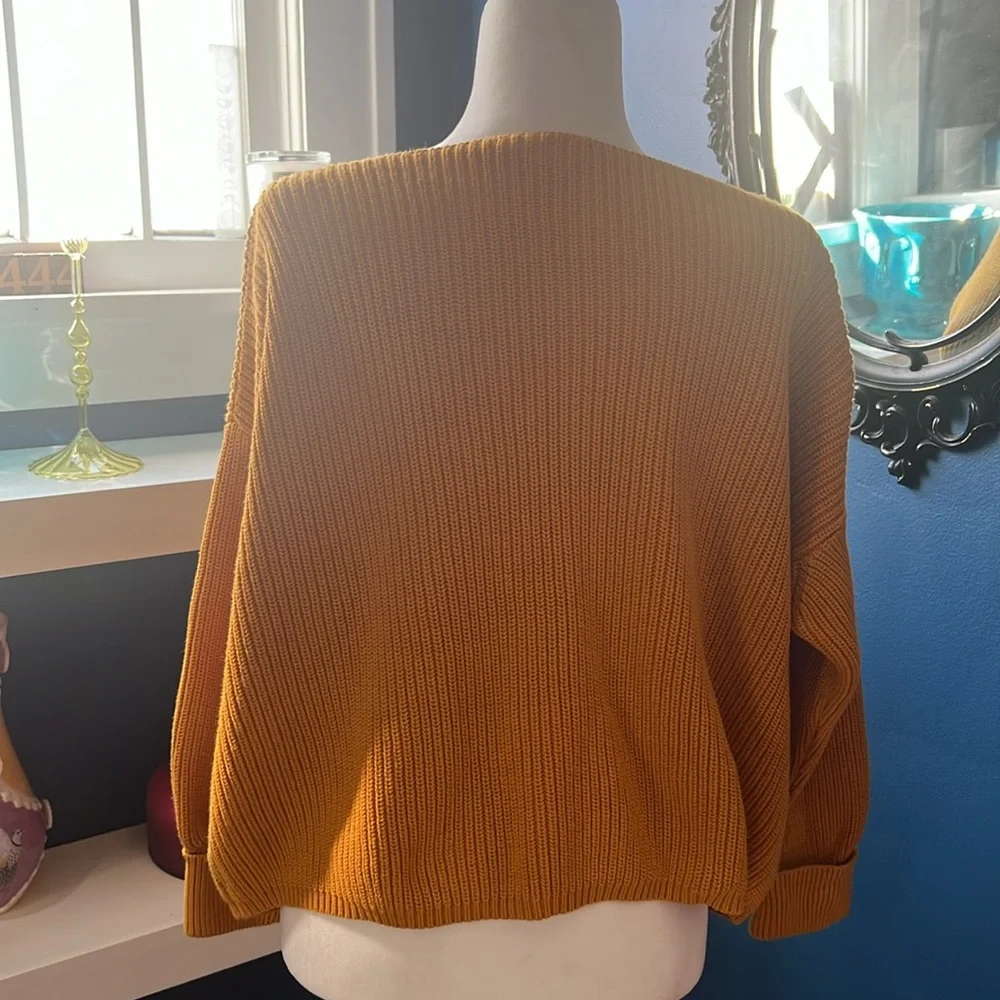 French Connection Mustard Oversized Cotton Sweater